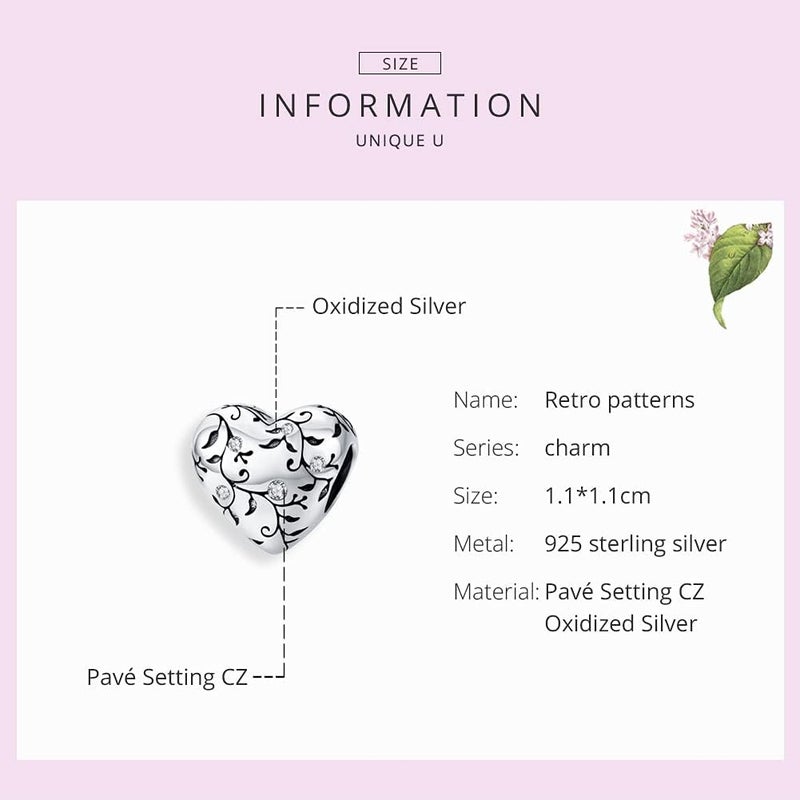 BABAMIA Store Rose Charm Heart Charms for Bracelets 925 Sterling Silver Bead Charm Fits Bracelets and Necklaces Paved with Cubic Zirconia Animal Skull Charm Dainty Halloween Charms Jewelry for Women Girls - Image 5